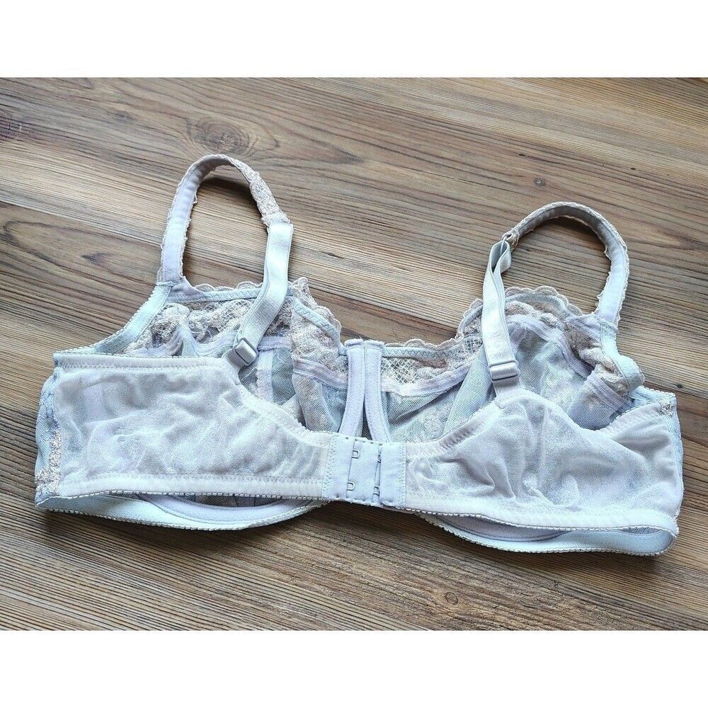 Felina 40D Bra Lavender Floral Lace Embroidered Sheer Underwire Coquette Fairy - Picture 5 of 8